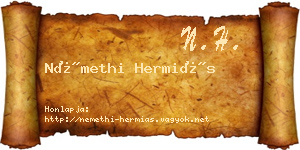 Némethi Hermiás névjegykártya